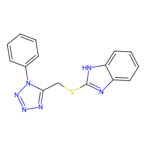 2-(1-Phenyl-1H-tetrazol-5-ylmethylsulfanyl)-1H-benzoimidazole structure
