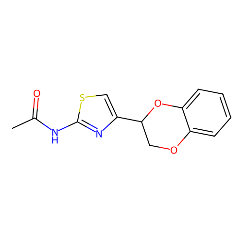 N-[4-(2,3-Dihydro-benzo[1,4]dioxin-2-yl)-thiazol-2-yl]-acetamide structure