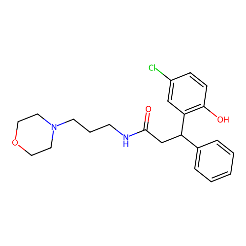 3-(5-chloro-2-hydroxyphenyl)-N-(3-morpholin-4-ylpropyl)-3-phenylpropanamide structure