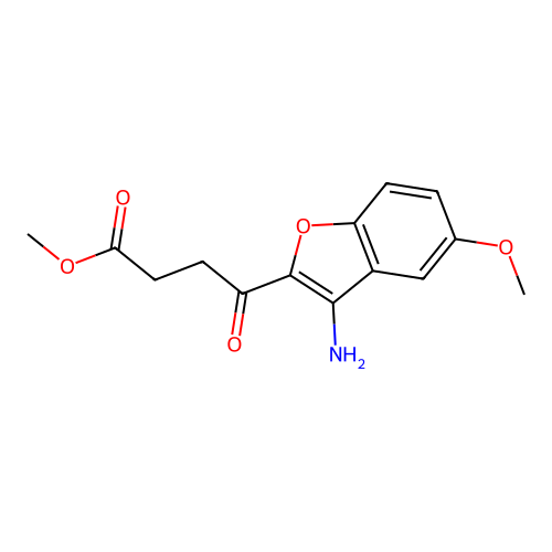 Methyl 4-(3-amino-5-methoxy-1-benzofuran-2-yl)-4-oxobutanoate structure