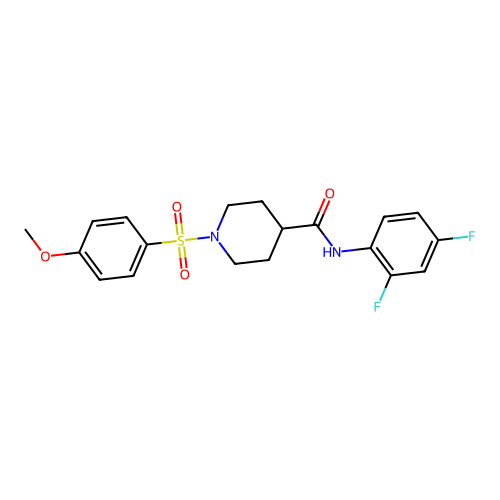 N-(2,4-difluorophenyl)-1-(4-methoxyphenyl)sulfonylpiperidine-4-carboxamide structure