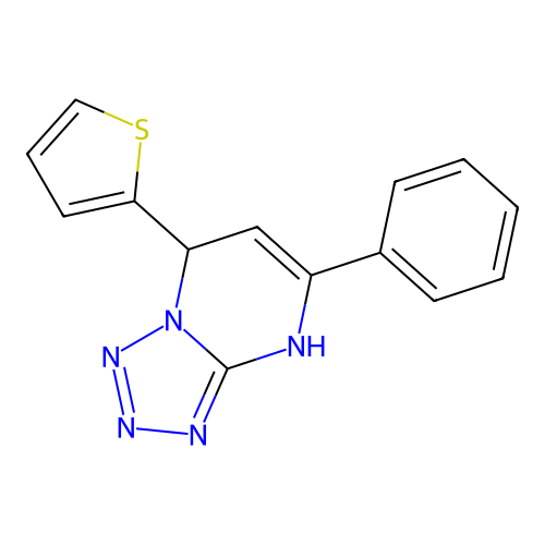 5-Phenyl-7-(thiophen-2-yl)-4,7-dihydrotetrazolo[1,5-a]pyrimidine structure