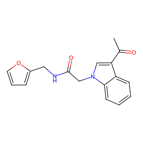 2-(3-Acetyl-indol-1-yl)-N-furan-2-ylmethyl-acetamide structure