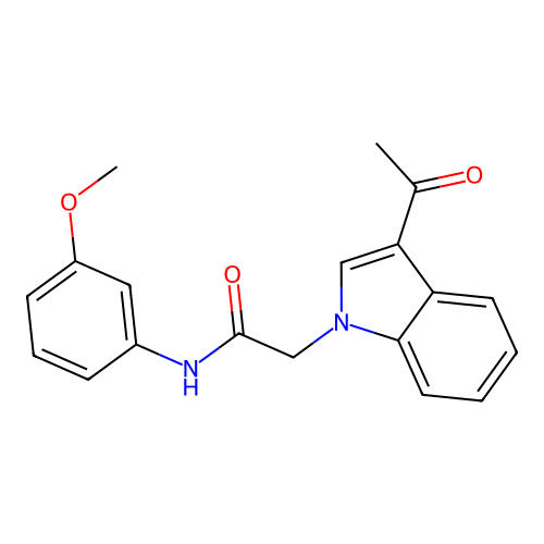 2-(3-acetyl-1H-indol-1-yl)-N-(3-methoxyphenyl)acetamide structure