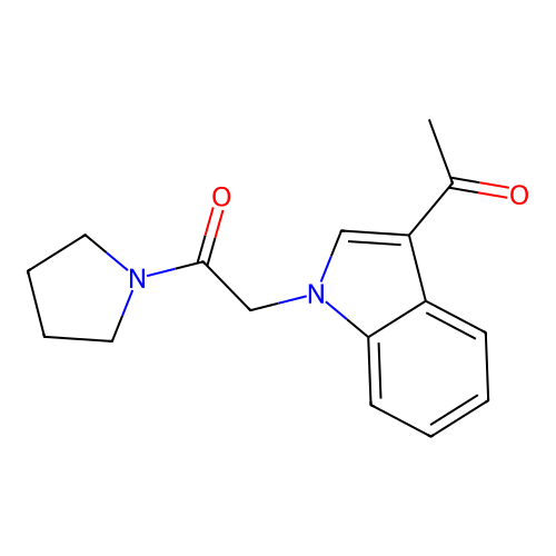 2-(3-Acetylindol-1-yl)-1-pyrrolidin-1-ylethanone structure