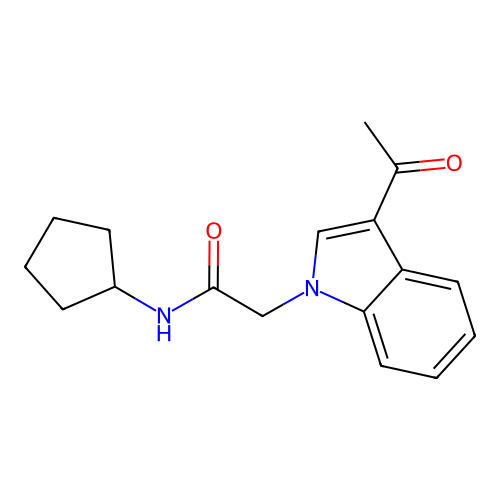 2-(3-acetylindol-1-yl)-N-cyclopentylacetamide structure