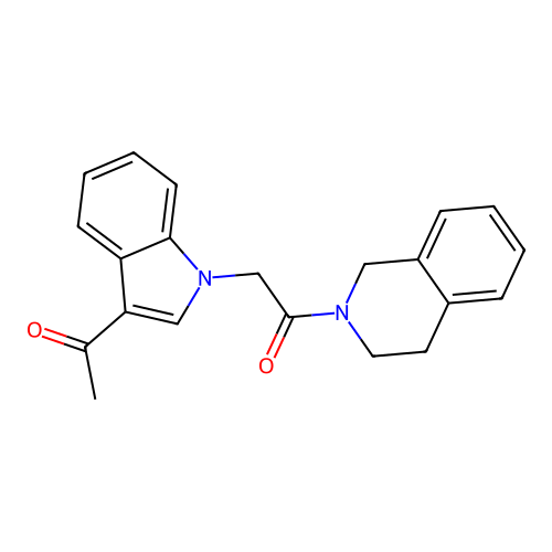 2-(3-acetyl-1H-indol-1-yl)-1-(3,4-dihydroisoquinolin-2(1H)-yl)ethanone structure