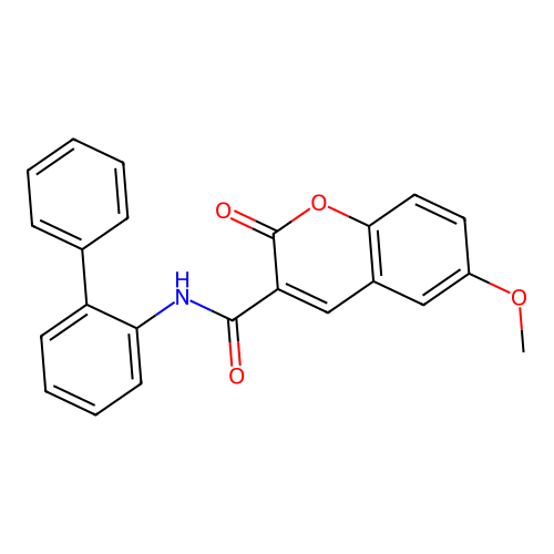 6-Methoxy-2-oxo-2H-chromene-3-carboxylic acid biphenyl-2-ylamide structure