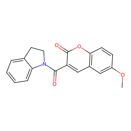 3-(2,3-Dihydro-indole-1-carbonyl)-6-methoxy-chromen-2-one structure