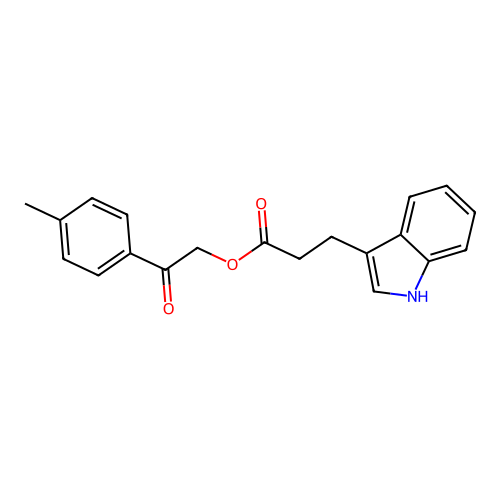 2-oxo-2-(p-tolyl)ethyl 3-(1H-indol-3-yl)propanoate structure