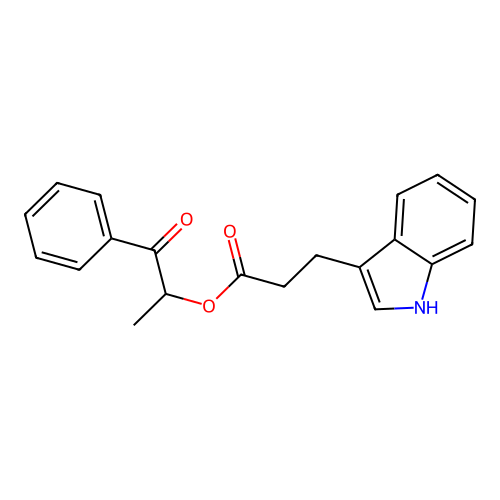 1-oxo-1-phenylpropan-2-yl 3-(1H-indol-3-yl)propanoate structure