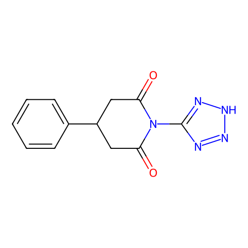 4-phenyl-1-(1H-tetrazol-5-yl)piperidine-2,6-dione structure