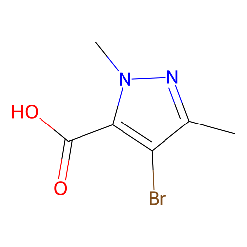 4-bromo-1,3-dimethyl-1H-pyrazole-5-carboxylic acid structure