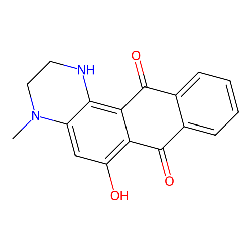 6-hydroxy-4-methyl-2,3-dihydro-1H-naphtho[3,2-f]quinoxaline-7,12-dione structure