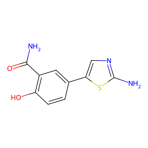 5-(2-Amino-1,3-thiazol-5-yl)-2-hydroxybenzamide structure