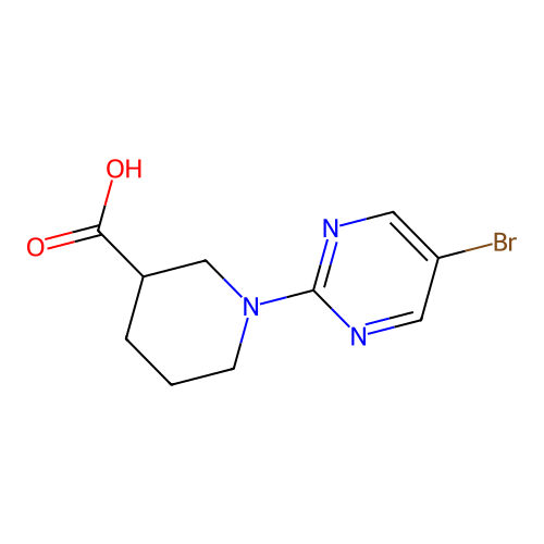 1-(5-bromopyrimidin-2-yl)piperidine-3-carboxylic Acid structure