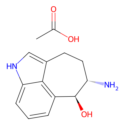 1H-Cyclohept(c,d)indol-6-ol, 3,4,5,6-tetrahydro-5-amino-, trans-(+-)-, acetate (salt) structure