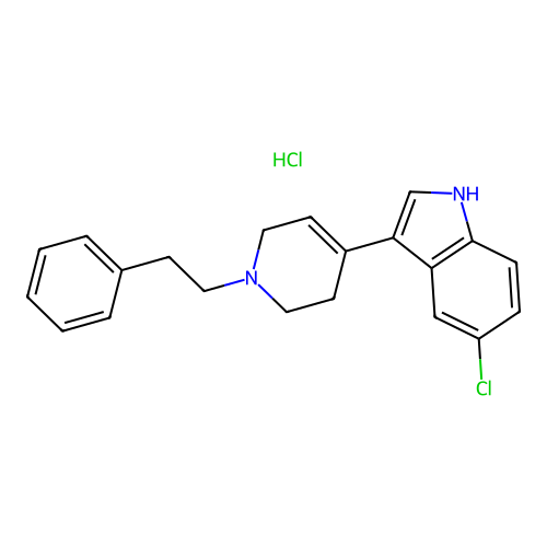 1H-Indole, 5-chloro-3-(1-phenethyl-1,2,3,6-tetrahydro-4-pyridinyl)-, monohydrochloride structure