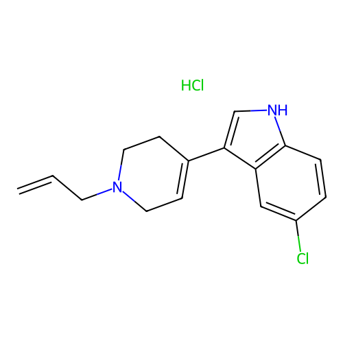 1H-Indole, 3-(1-allyl-1,2,3,6-tetrahydro-4-pyridinyl)-5-chloro-, monohydrochloride structure