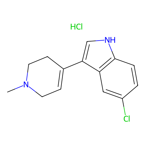Indole, 5-chloro-3-(1,2,3,6-tetrahydro-1-methyl-4-pyridinyl)-, monohydrochloride structure