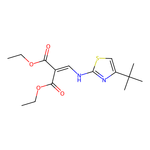 Diethyl 2-({[4-(tert-butyl)-1,3-thiazol-2-yl]amino}methylene)malonate structure