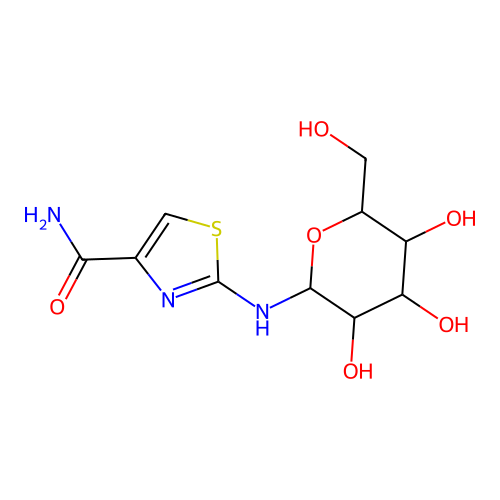 N-(4-Carbamoyl-1,3-thiazol-2-yl)hexopyranosylamine structure