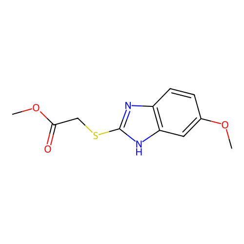 methyl [(5-methoxy-1H-benzimidazol-2-yl)sulfanyl]acetate structure