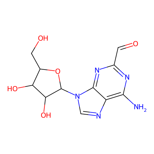 6-Amino-9-[3,4-dihydroxy-5-(hydroxymethyl)oxolan-2-yl]purine-2-carbaldehyde structure
