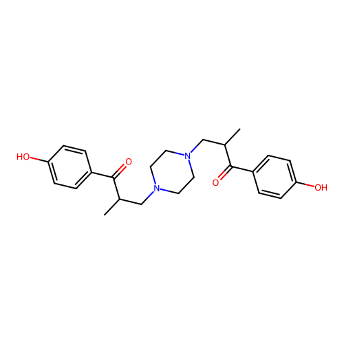 1-Propanone, 3,3'-(1,4-piperazinediyl)bis(1-(4-hydroxyphenyl)-2-methyl- structure