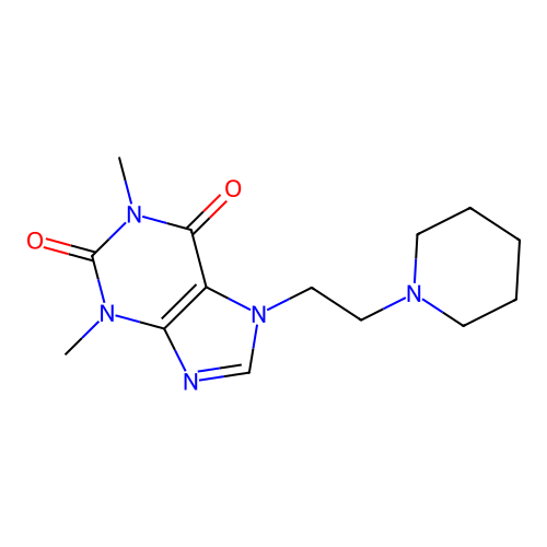 1,3-Dimethyl-7-(2-piperidin-1-ylethyl)purine-2,6-dione structure