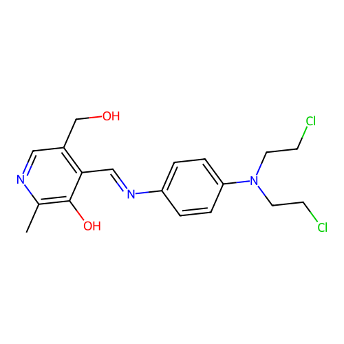 4-(((p-(Bis(2-chloroethyl)amino)phenyl)imino)methyl)-5-hydroxy-6-methyl-3-pyridinemethanol structure