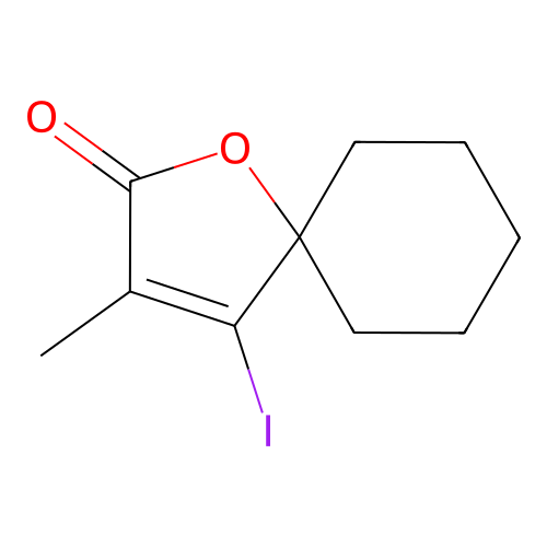 4-Iodo-3-methyl-1-oxaspiro[4.5]dec-3-en-2-one structure