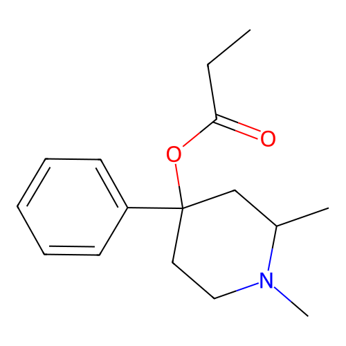 (1,2-Dimethyl-4-phenylpiperidin-4-yl) propanoate structure