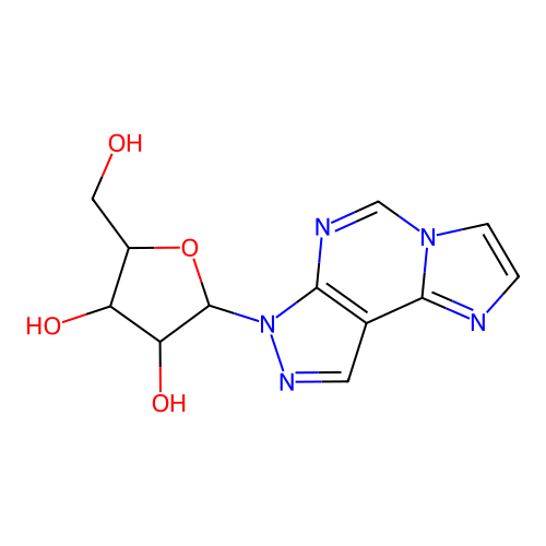 7-Pentofuranosyl-7H-imidazo[1,2-c]pyrazolo[4,3-e]pyrimidine structure