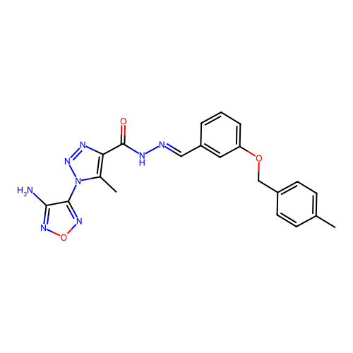 (E)-1-(4-amino-1,2,5-oxadiazol-3-yl)-5-methyl-N'-(3-((4-methylbenzyl)oxy)benzylidene)-1H-1,2,3-triazole-4-carbohydrazide structure