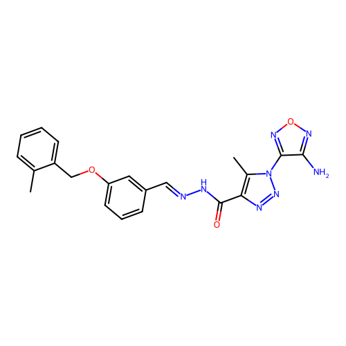 (E)-1-(4-amino-1,2,5-oxadiazol-3-yl)-5-methyl-N'-(3-((2-methylbenzyl)oxy)benzylidene)-1H-1,2,3-triazole-4-carbohydrazide structure