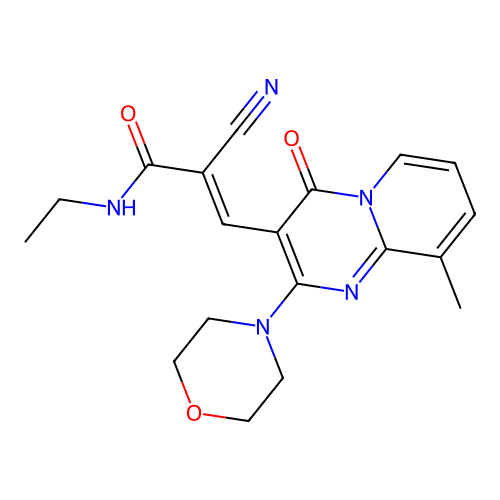 (2E)-2-cyano-N-ethyl-3-[9-methyl-2-(morpholin-4-yl)-4-oxo-4H-pyrido[1,2-a]pyrimidin-3-yl]prop-2-enamide structure