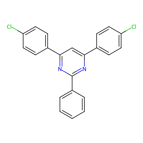 4,6-Bis(4-chlorophenyl)-2-phenylpyrimidine structure