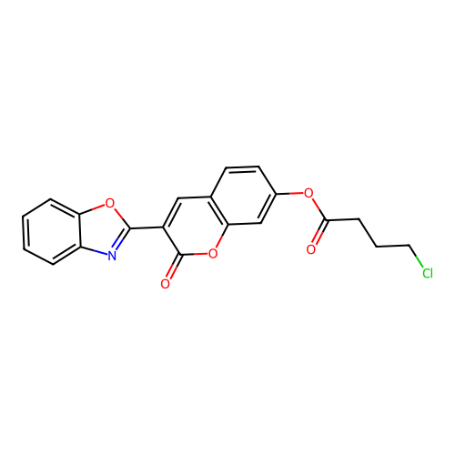3-(1,3-benzoxazol-2-yl)-2-oxo-2H-chromen-7-yl 4-chlorobutanoate structure