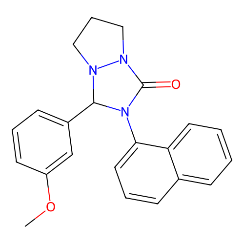 3-(3-methoxyphenyl)-2-(naphthalen-1-yl)tetrahydropyrazolo[1,2-a][1,2,4]triazol-1(5H)-one structure