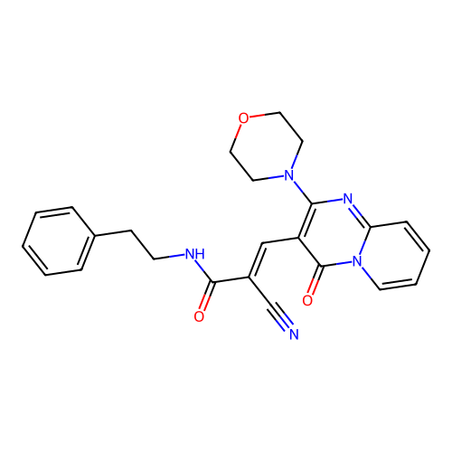 (E)-2-cyano-3-(2-morpholino-4-oxo-4H-pyrido[1,2-a]pyrimidin-3-yl)-N-phenethylacrylamide structure