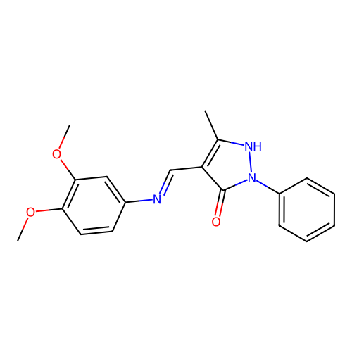 (4E)-4-[(3,4-dimethoxyanilino)methylidene]-5-methyl-2-phenylpyrazol-3-one structure