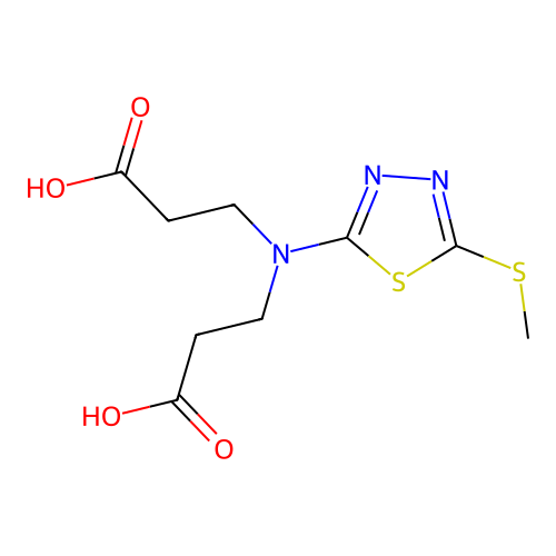 3,3'-((5-(Methylthio)-1,3,4-thiadiazol-2-yl)azanediyl)dipropanoic acid structure