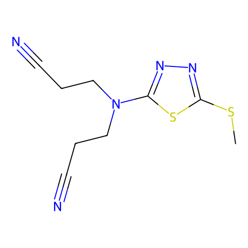 3,3'-((5-(Methylthio)-1,3,4-thiadiazol-2-yl)azanediyl)dipropanenitrile structure