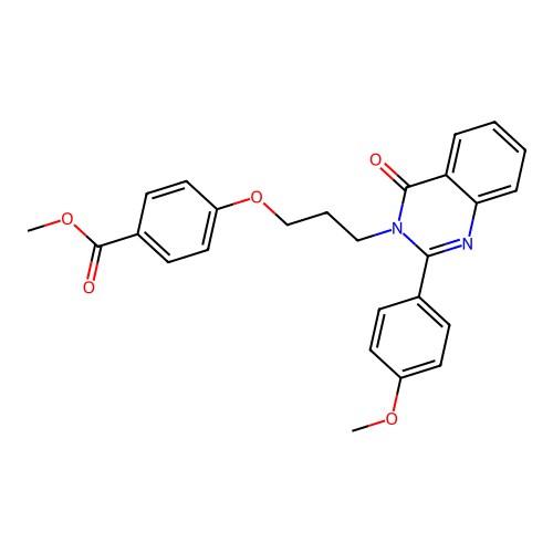 methyl 4-(3-(2-(4-methoxyphenyl)-4-oxoquinazolin-3(4H)-yl)propoxy)benzoate structure