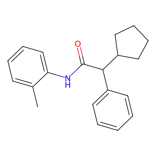 2-cyclopentyl-N-(2-methylphenyl)-2-phenylacetamide structure