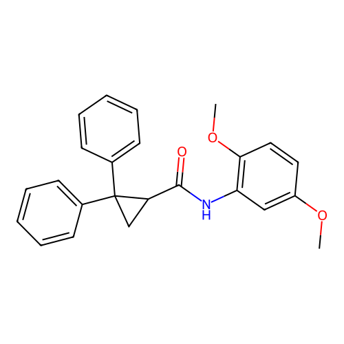 N-(2,5-dimethoxyphenyl)-2,2-diphenylcyclopropanecarboxamide structure