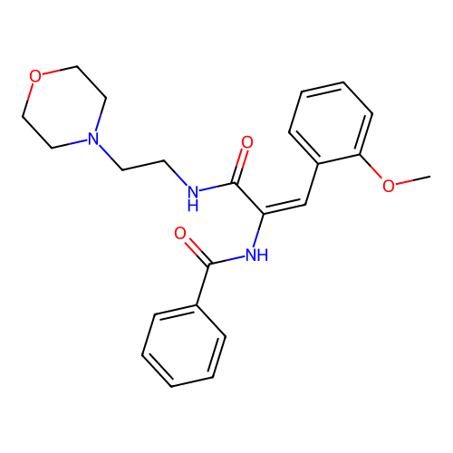 N-[2-(2-methoxyphenyl)-1-(2-morpholin-4-ylethylcarbamoyl)ethenyl]benzamide structure