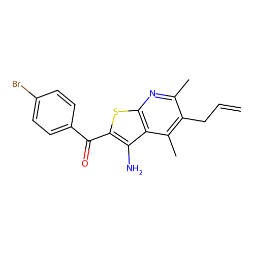(3-amino-4,6-dimethyl-5-prop-2-enylthieno[2,3-b]pyridin-2-yl)-(4-bromophenyl)methanone structure