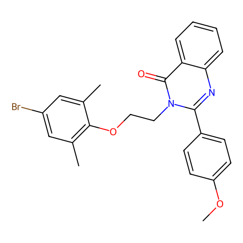 3-(2-(4-bromo-2,6-dimethylphenoxy)ethyl)-2-(4-methoxyphenyl)quinazolin-4(3H)-one structure